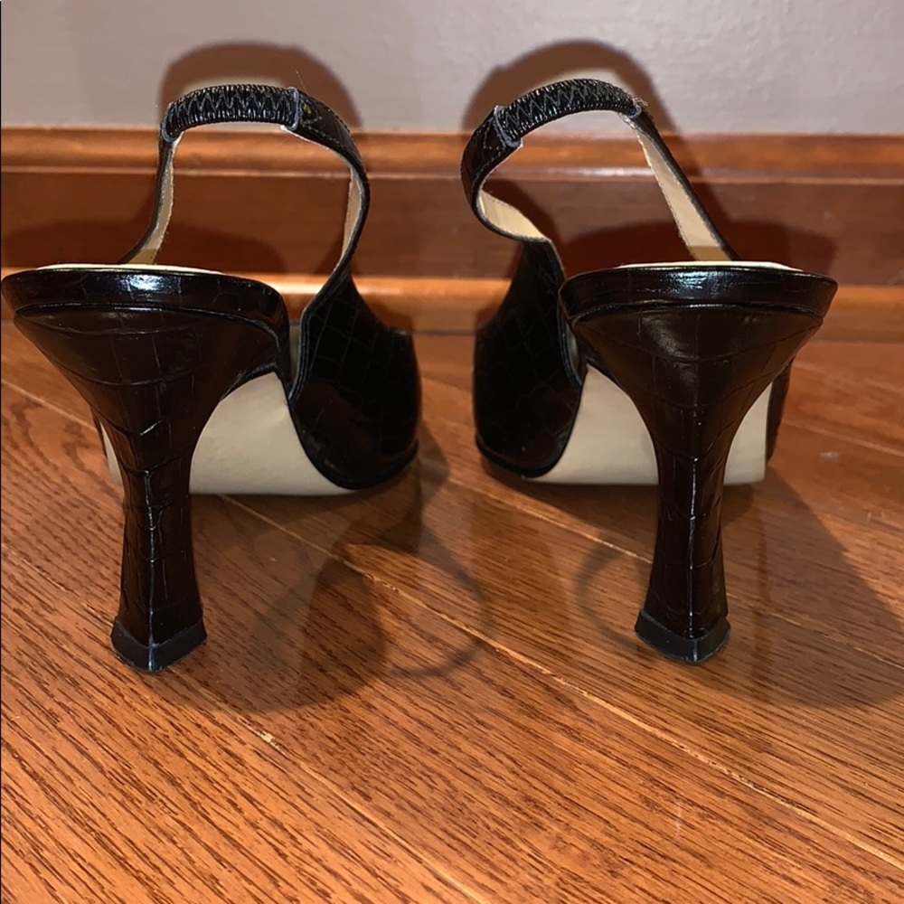 Karen Scott black snakeskin slingback pump heels 6 - Picture 3 of 7